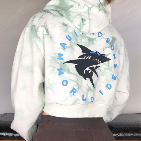 Maui and Sons Tops - Maui and Sons Tye Dye Crop Hoodie